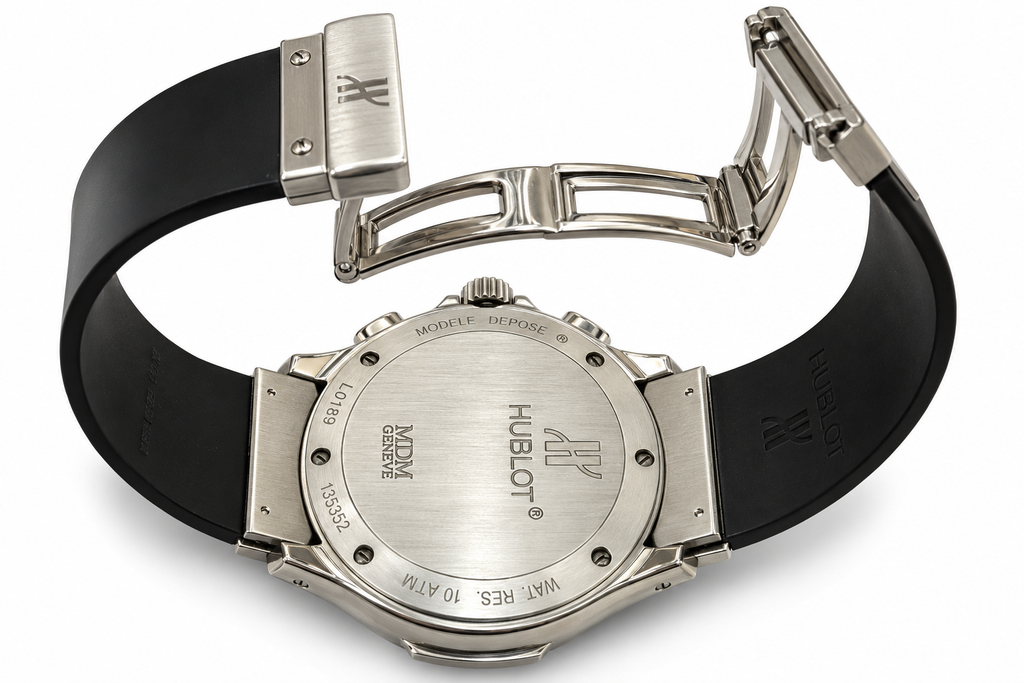 Hublot MDM Genève Chronograph – 40mm – Blue Dial – Stainless Steel – Black Rubber Strap