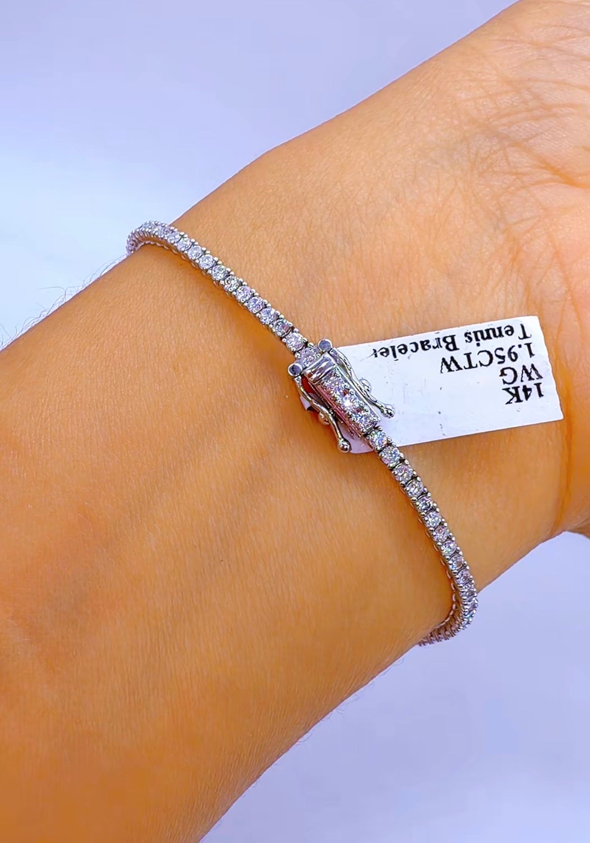 14K White Gold Natural Diamond Tennis Bracelet – 1.95 CTW