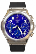 Hublot MDM Genève Chronograph – 40mm – Blue Dial – Stainless Steel – Black Rubber Strap