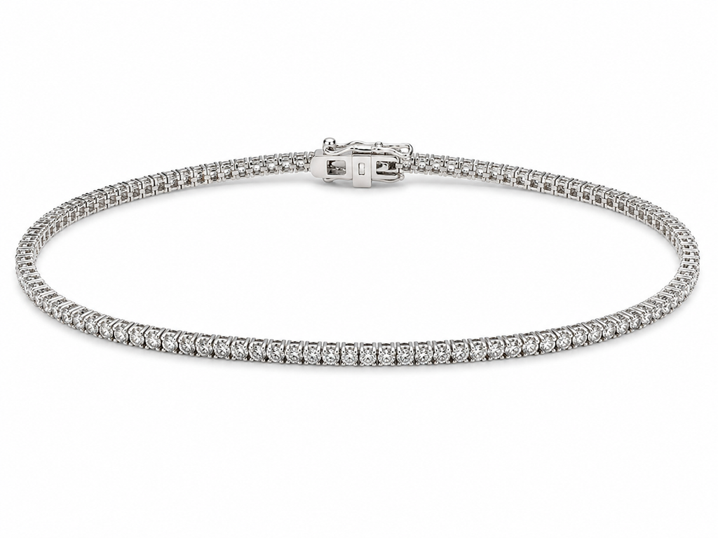14K White Gold Natural Diamond Tennis Bracelet – 2.00 CTW