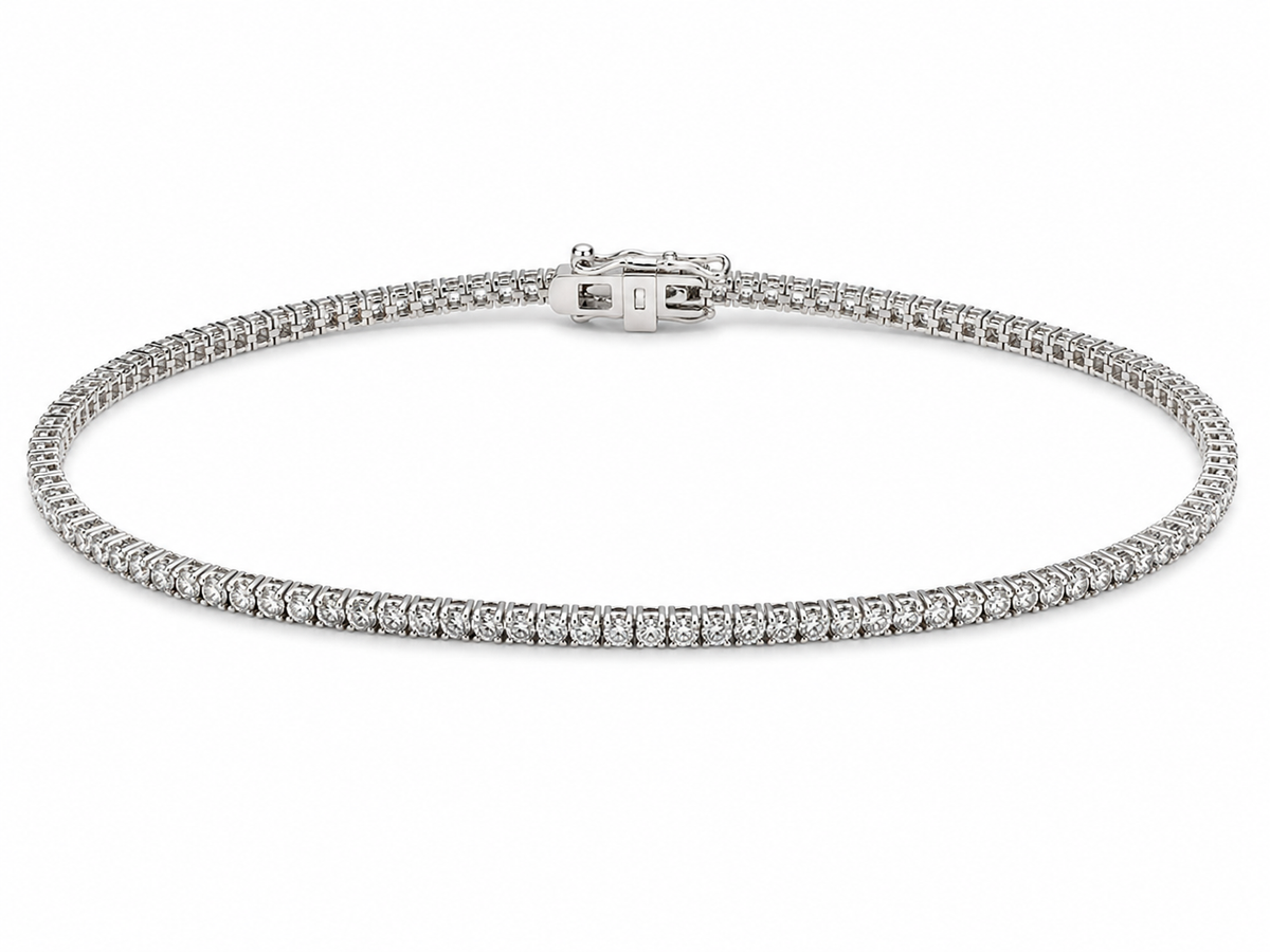 14K White Gold Natural Diamond Tennis Bracelet – 2.00 CTW
