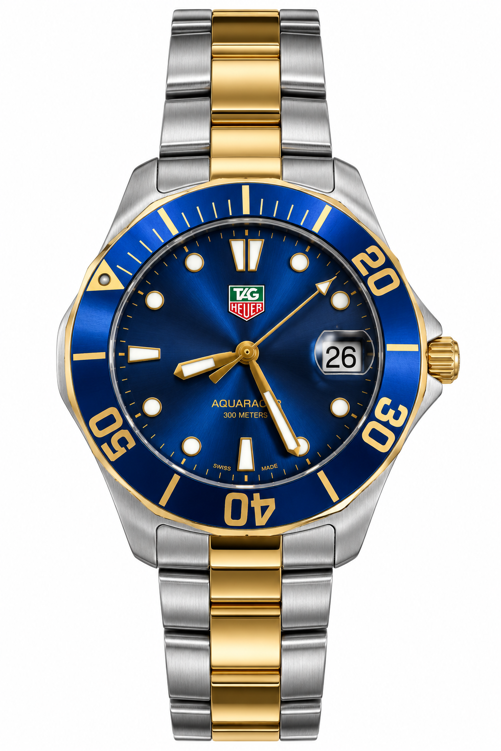 TAG Heuer Aquaracer 300M Two-Tone Blue Dial – Ref. WAB1120 – 39mm