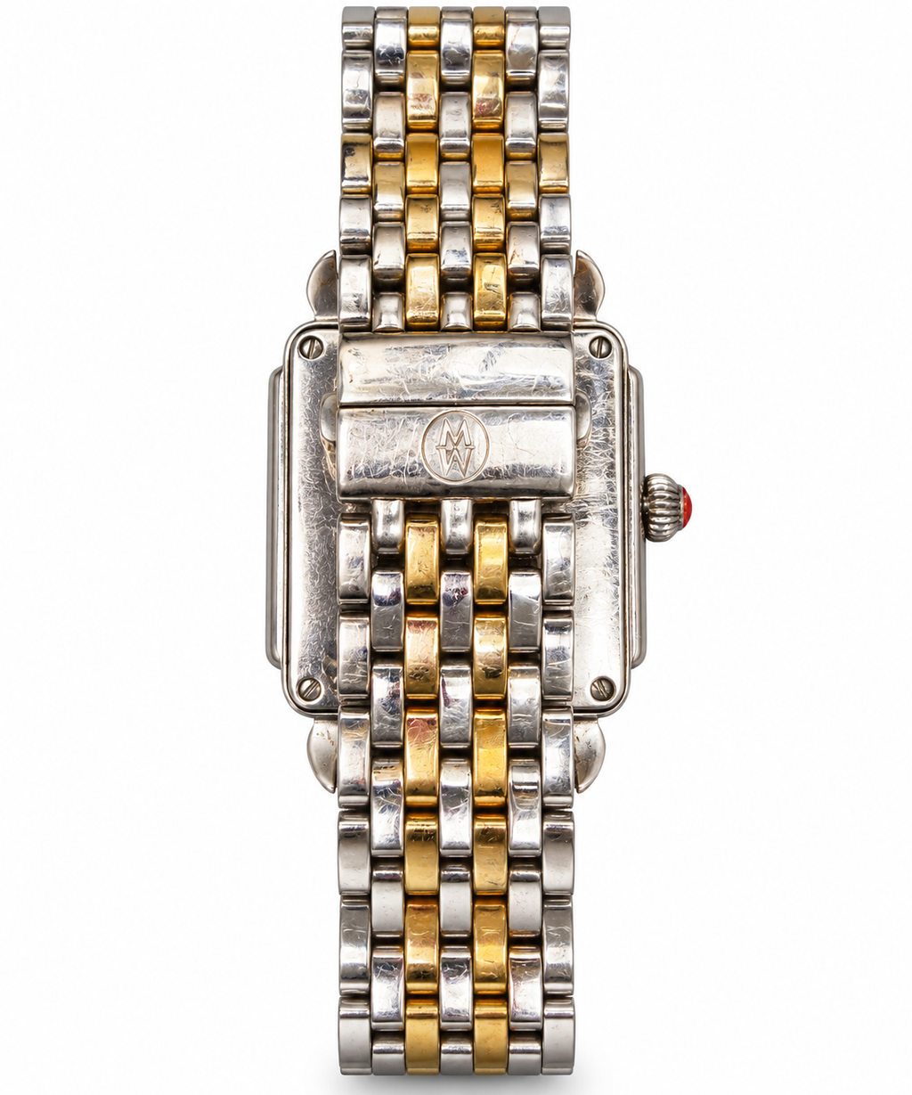 Michele Deco Two-Tone Diamond Ladies Watch – Mother-of-Pearl Dial – Stainless Steel Bracelet