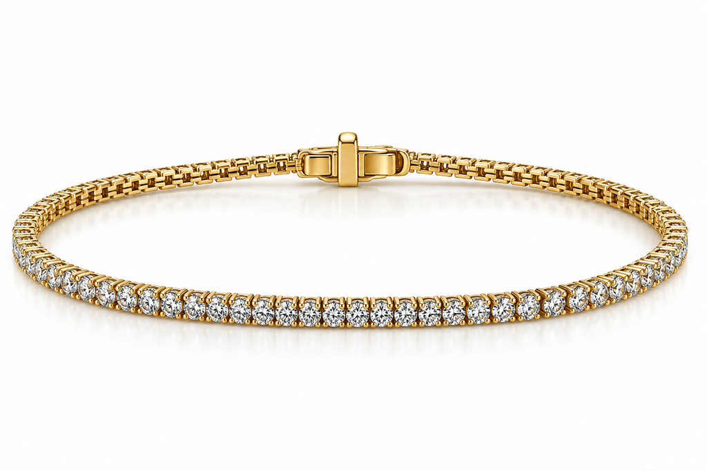 14K Yellow Gold 2.50 CTW Diamond Tennis Bracelet