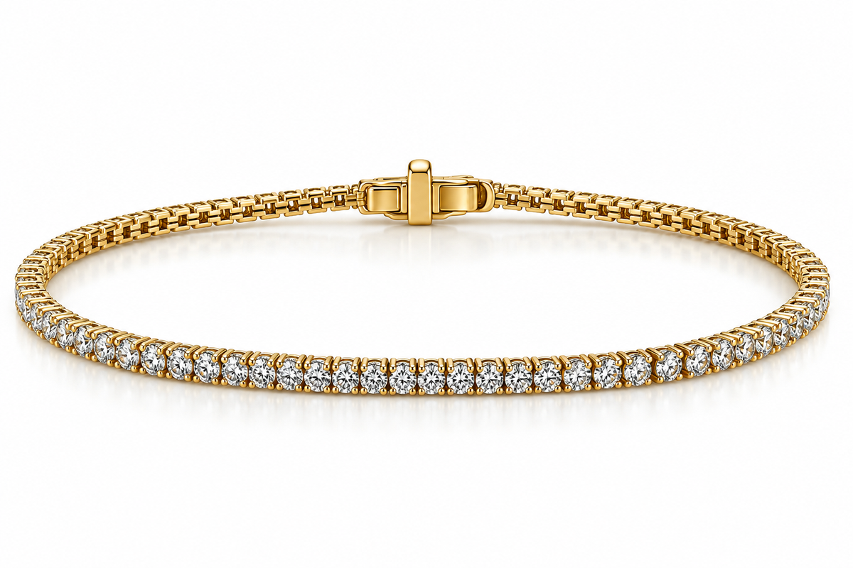 14K Yellow Gold 2.50 CTW Diamond Tennis Bracelet