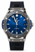 Hublot Classic Fusion Automatic – 42mm – Blue Dial – Titanium & Ceramic – Leather Strap