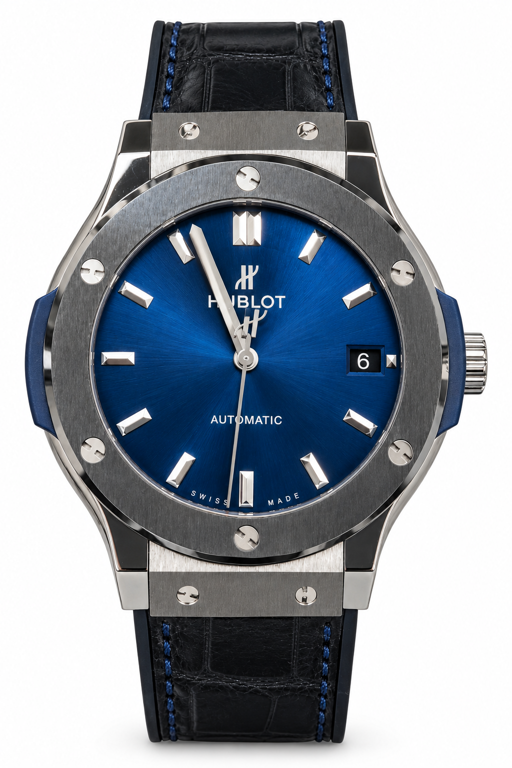 Hublot Classic Fusion Automatic – 42mm – Blue Dial – Titanium & Ceramic – Leather Strap