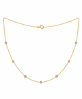 14K Yellow Gold Diamond Station Necklace