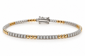 14K Two-Tone 2 CT Diamond Station Tennis Bracelet