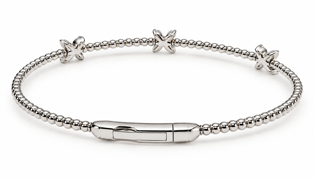 14K White Gold Diamond Butterfly Bangle – 0.40 CTW