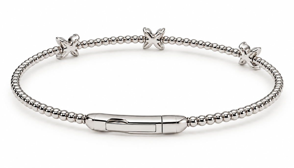 14K White Gold Diamond Butterfly Bangle – 0.40 CTW