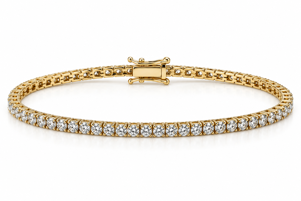 14K Yellow Gold 4.33 CTW Diamond Tennis Bracelet
