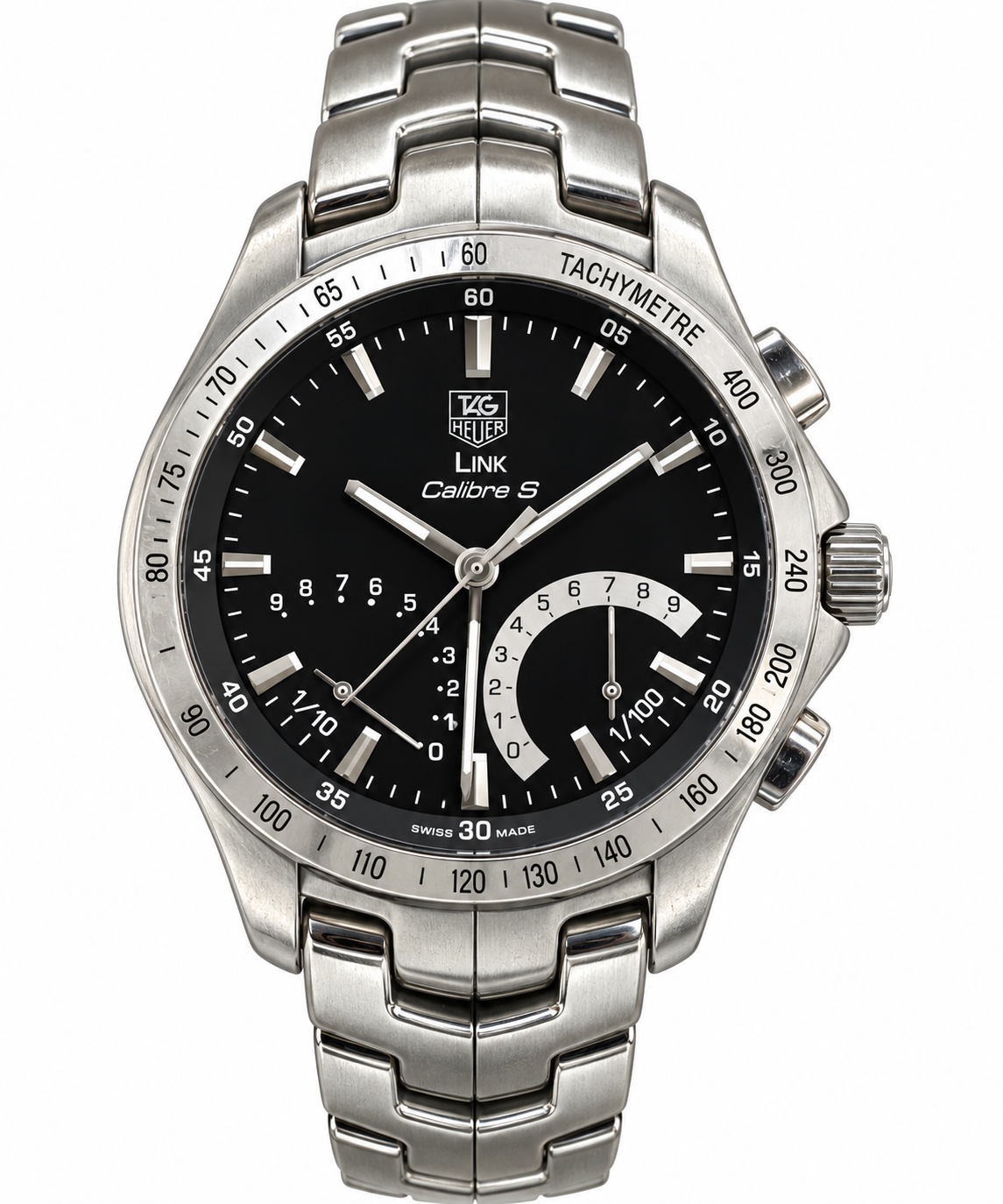 TAG Heuer Link Calibre S Chronograph – Black Dial – Stainless