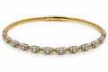 14K Yellow Gold Two-Tone Diamond Bangle