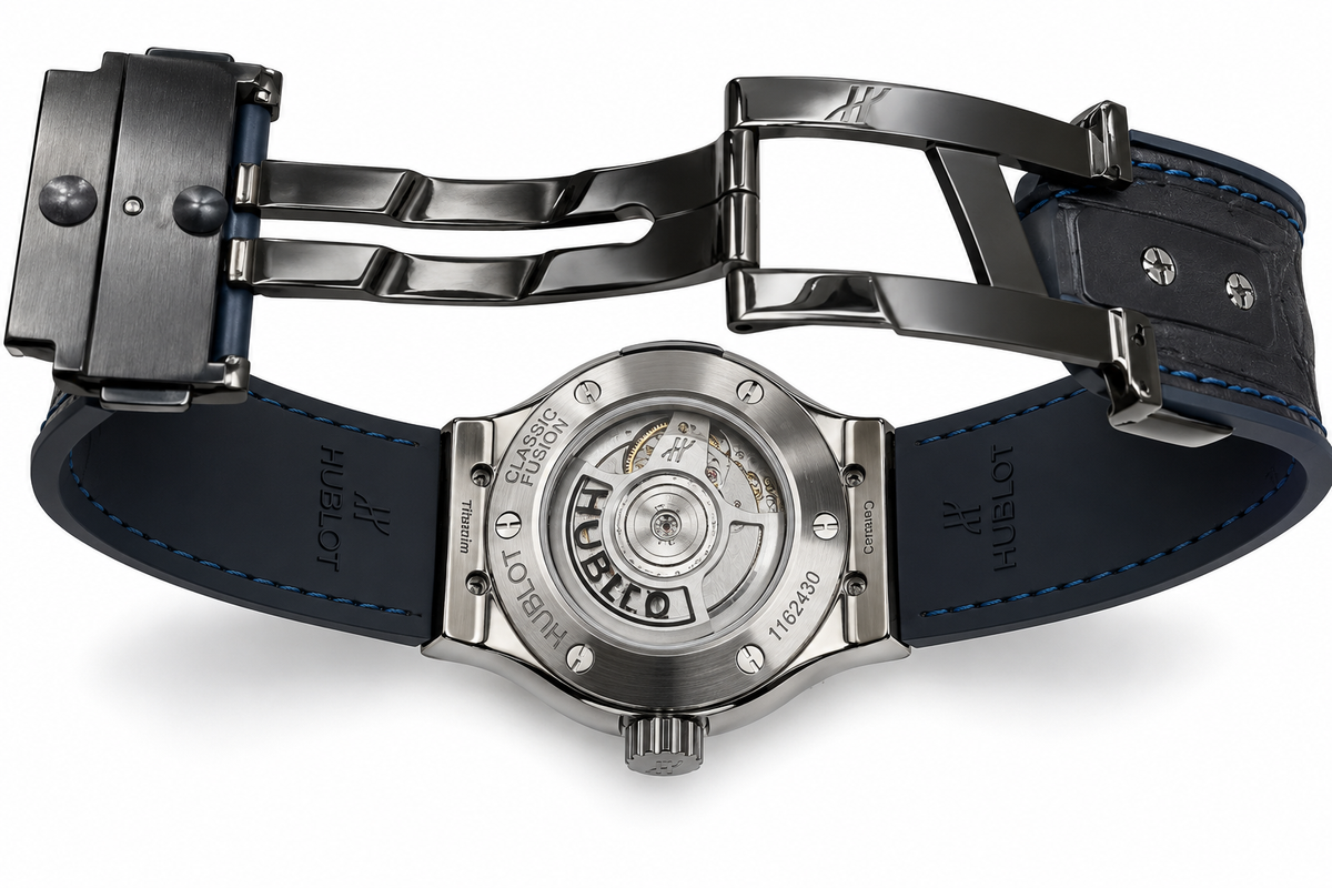 Hublot Classic Fusion Automatic – 42mm – Blue Dial – Titanium & Ceramic – Leather Strap