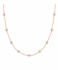 14K Rose Gold Diamond Station Necklace – 1.49 CTW