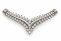 14K Gold Diamond Chevron Brooch