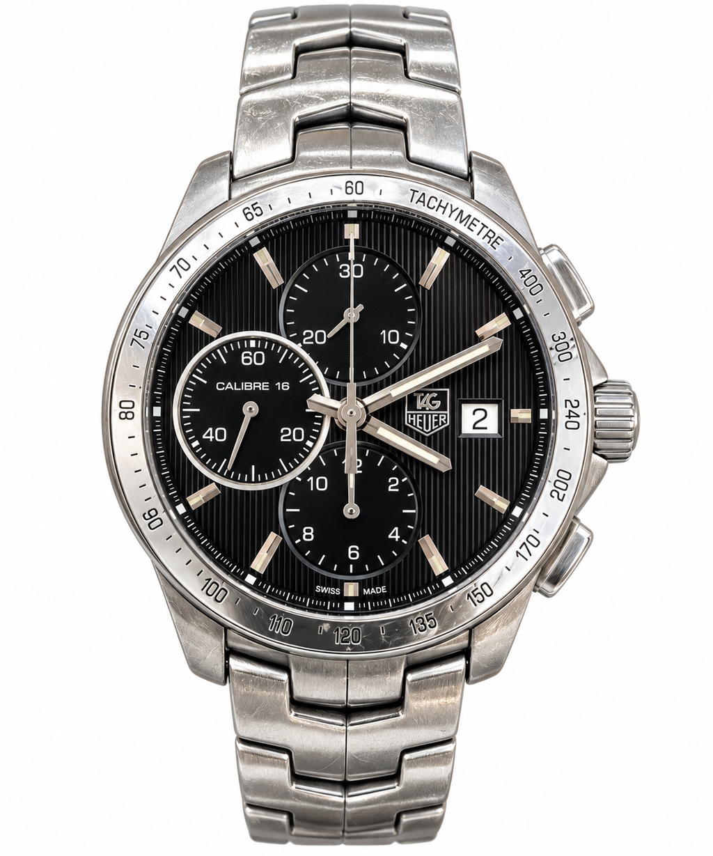 TAG Heuer Link Calibre 16 Automatic Chronograph – CAT2010 – Black Dial – Stainless Steel