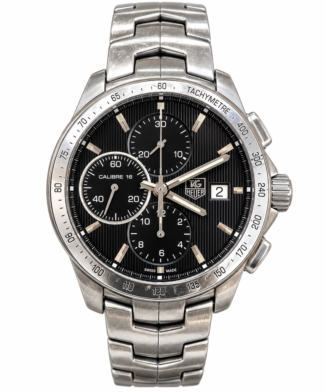 TAG Heuer Link Calibre 16 Automatic Chronograph – CAT2010 – Black Dial – Stainless Steel