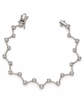 18K White Gold Natural Diamond Zig-Zag Bracelet