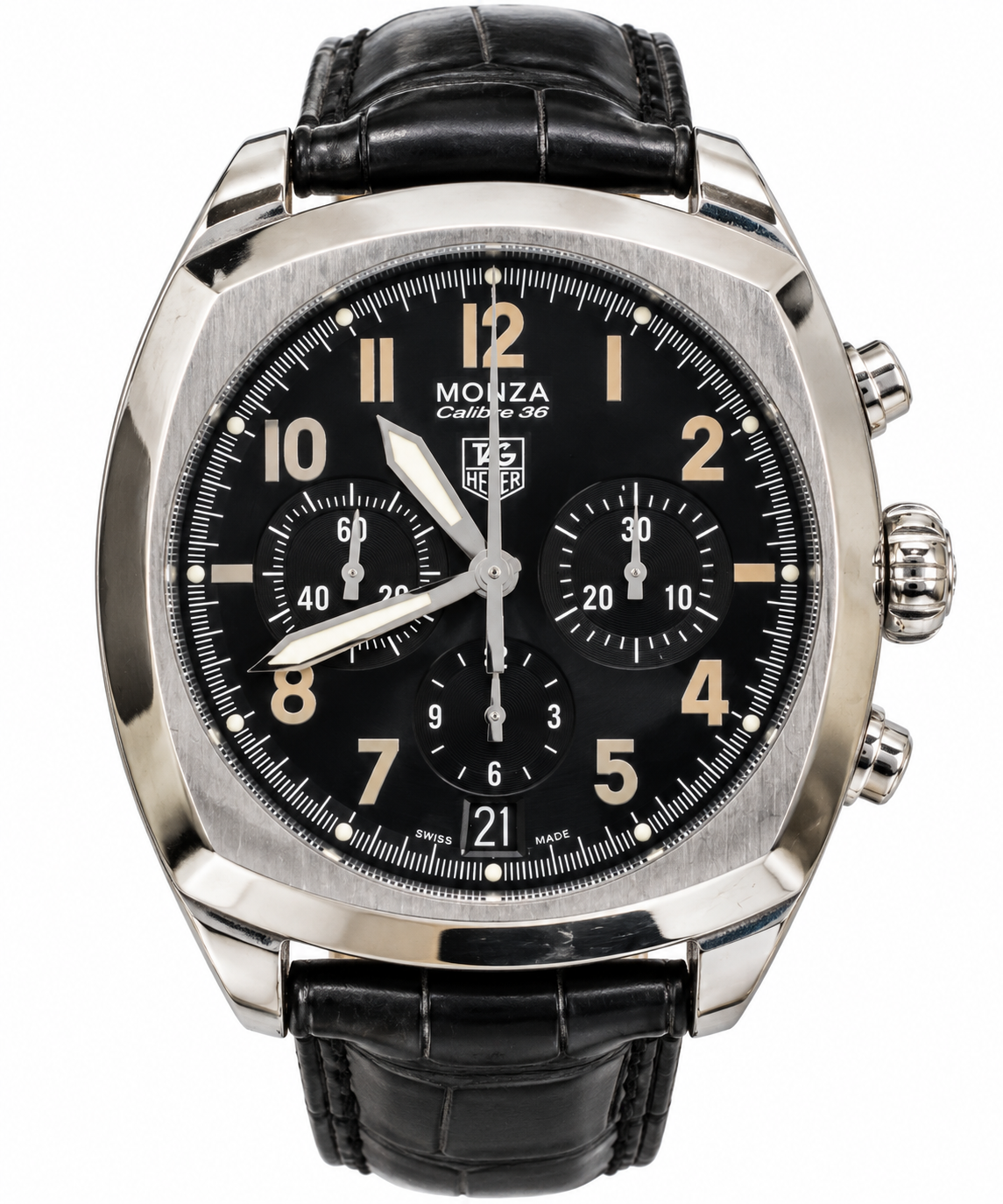 TAG Heuer Monza Calibre 36 Automatic Chronograph – CR5110 – Black Dial