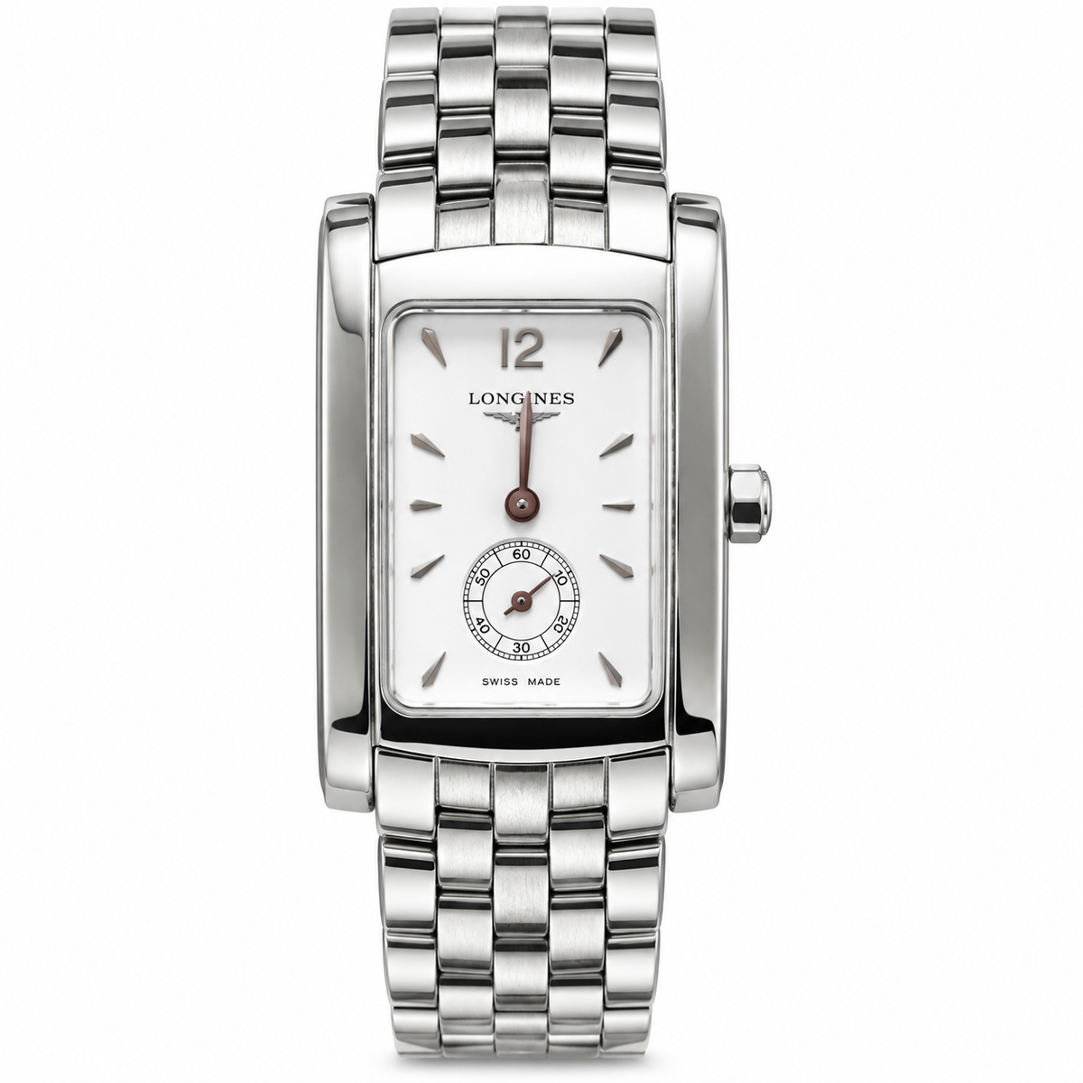 Longines DolceVita L5.155.4 Ladies Stainless Steel Rectangular Watch – White Dial