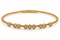 14K Yellow Gold Diamond Hexagon Bangle Bracelet