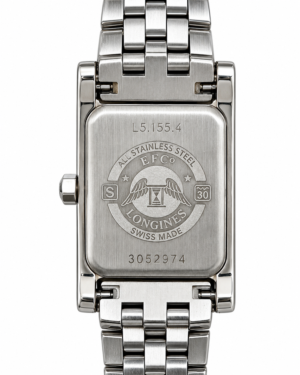 Longines DolceVita L5.155.4 Ladies Stainless Steel Rectangular Watch – White Dial