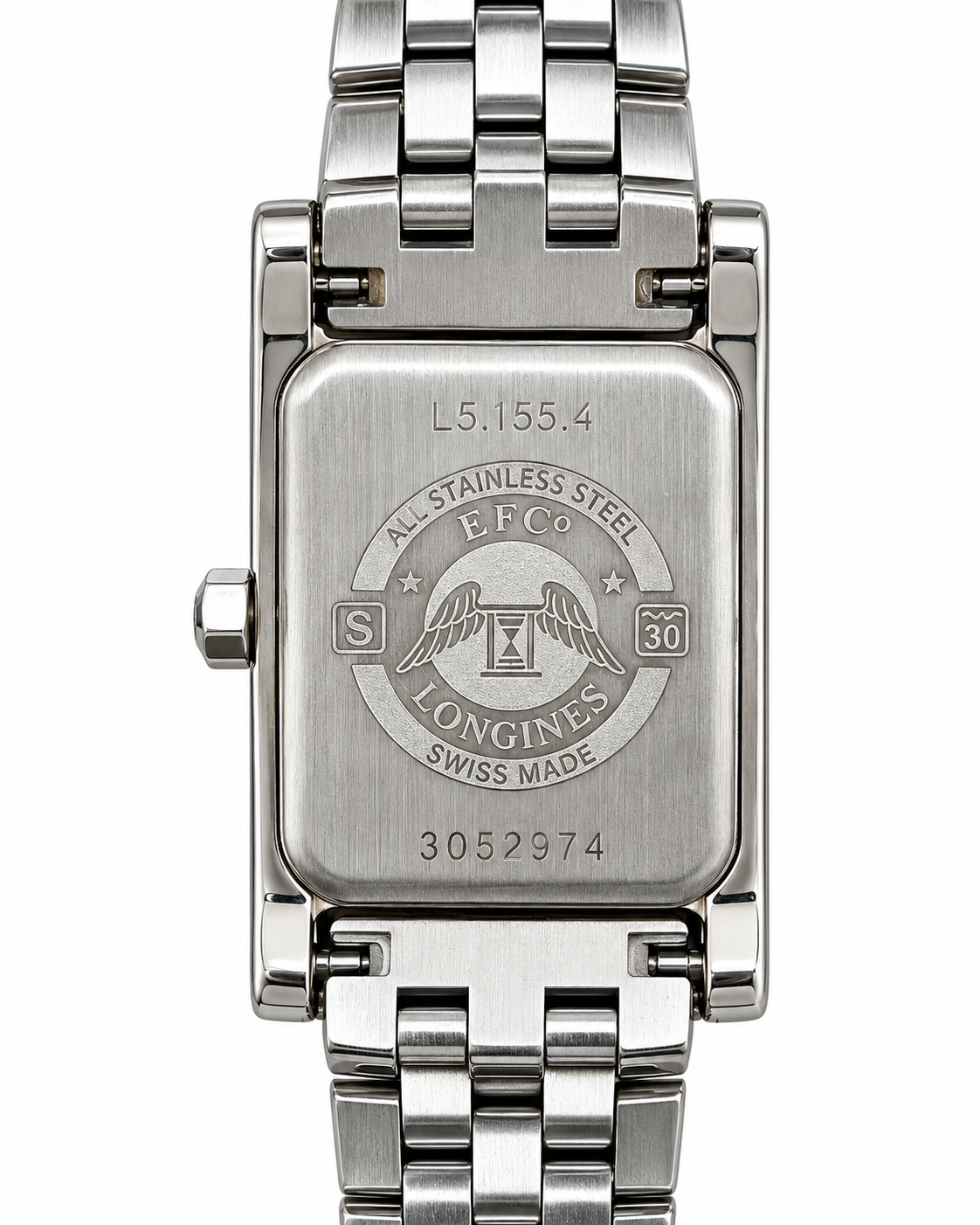 Longines DolceVita L5.155.4 Ladies Stainless Steel Rectangular Watch – White Dial