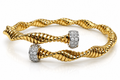 14K Gold 1.00 CTW Diamond Sculpted Twist Bangle – 11.7g
