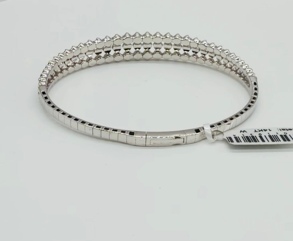 14K White Gold Natural Diamond Bracelet