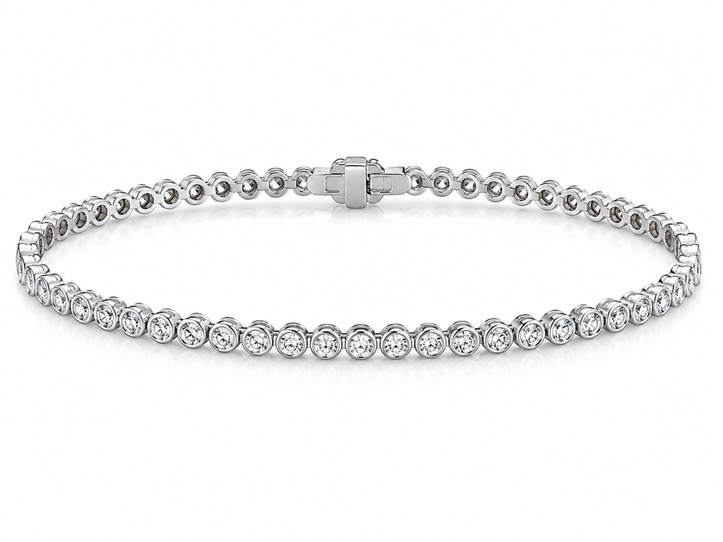 14K White Gold Natural Diamond Tennis Bracelet – 2.00 CTW