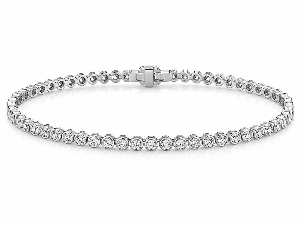 14K White Gold Natural Diamond Tennis Bracelet – 2.00 CTW