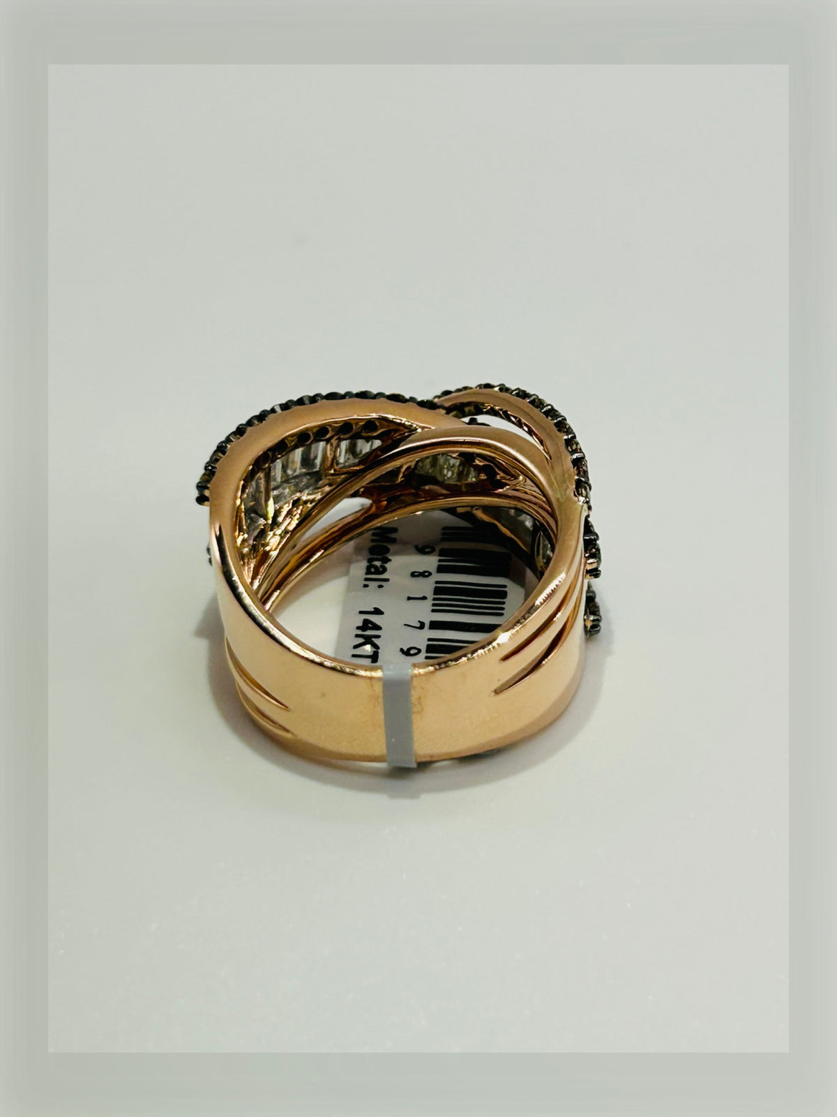 14k pink Gold Ring With Natural Diamonds