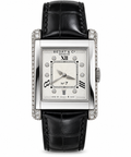 Bedat & Co Genève No. 7 Ladies Diamond Watch – Reference 728 – Stainless Steel – Black Leather Strap