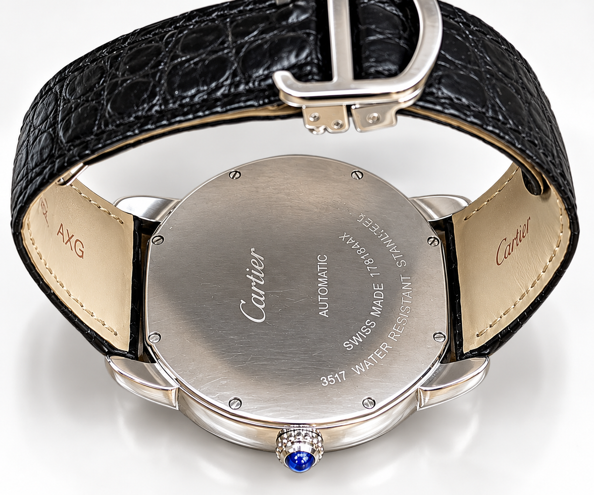 Cartier Ronde Solo XL Automatic 42mm – Ref. 3517 – Stainless Steel – Black Leather Strap