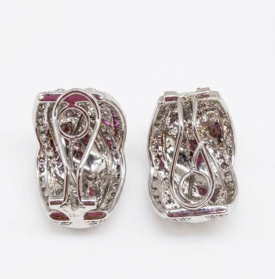 18K White Gold Natural Diamond Earrings