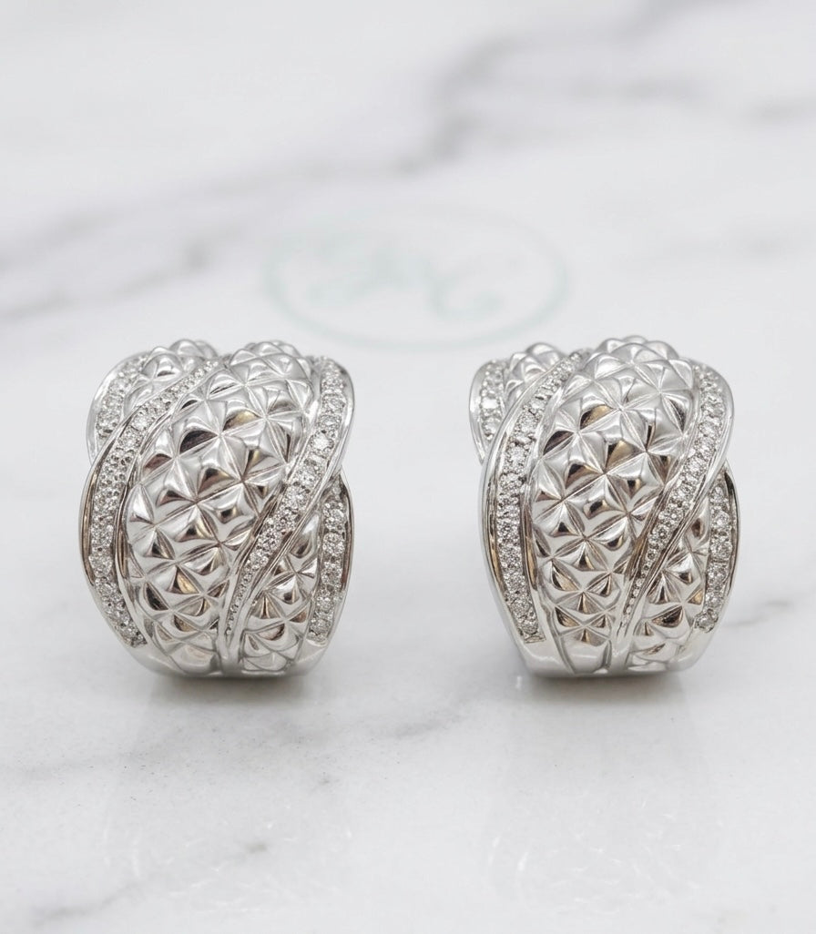 18K White Gold Natural Diamond Earrings
