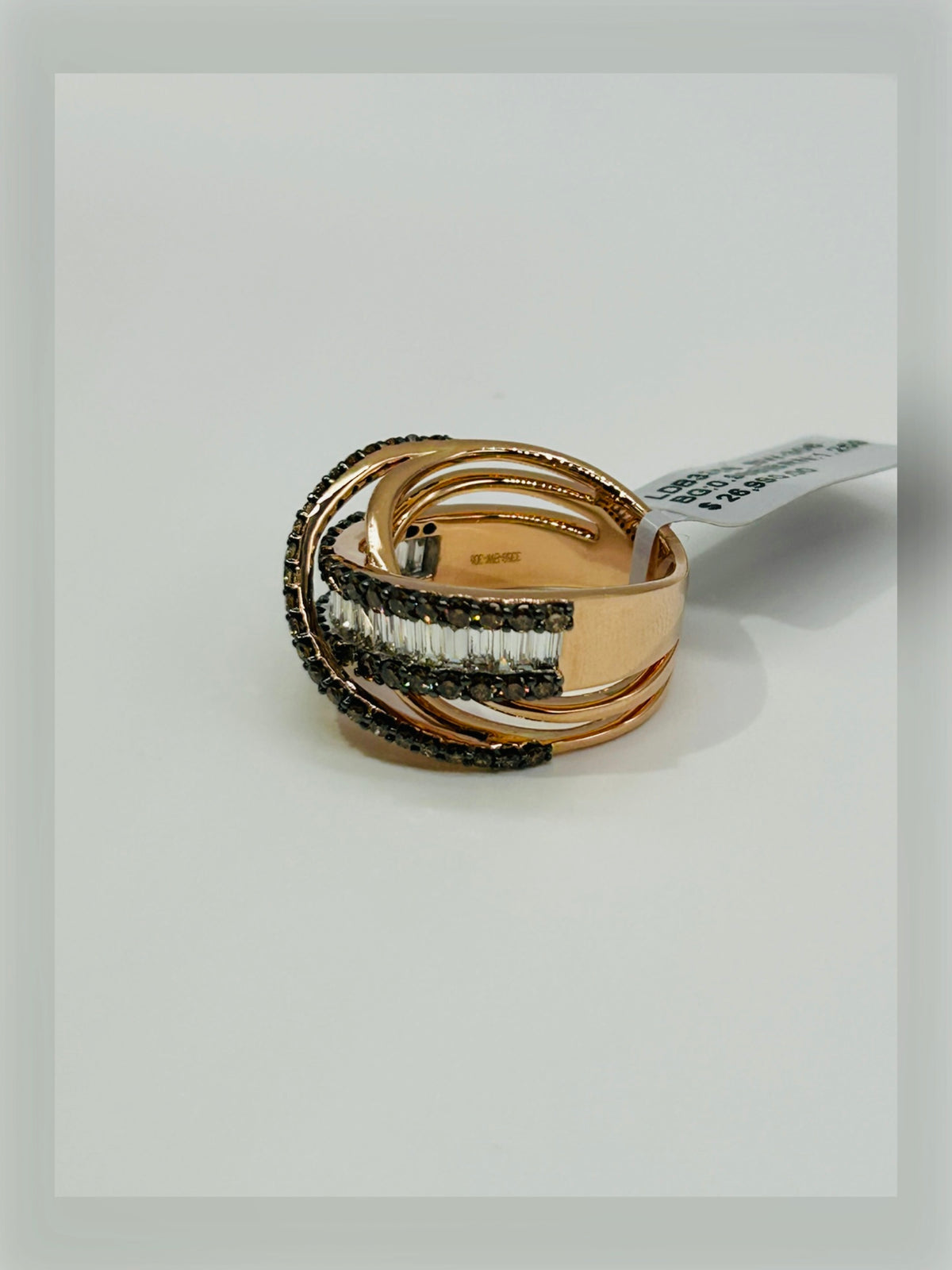 14k pink Gold Ring With Natural Diamonds