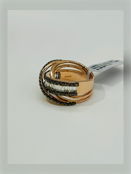 14k pink Gold Ring With Natural Diamonds