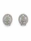 18K White Gold Italian Diamond Pavé Hoop Earrings