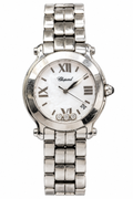 Chopard Happy Sport Stainless Steel Watch – Mother-of-Pearl Dial – 3 Floating Diamonds – Ref. 8475