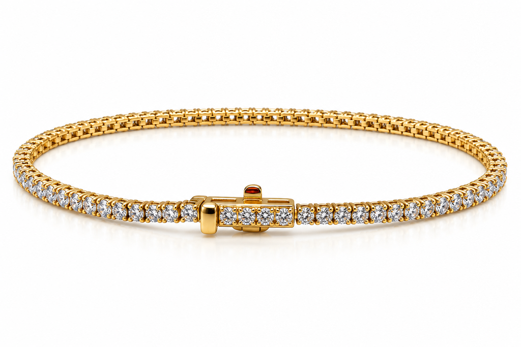 14K Yellow Gold 2.50 CTW Diamond Tennis Bracelet