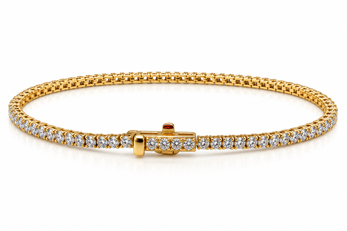 14K Yellow Gold 2.50 CTW Diamond Tennis Bracelet