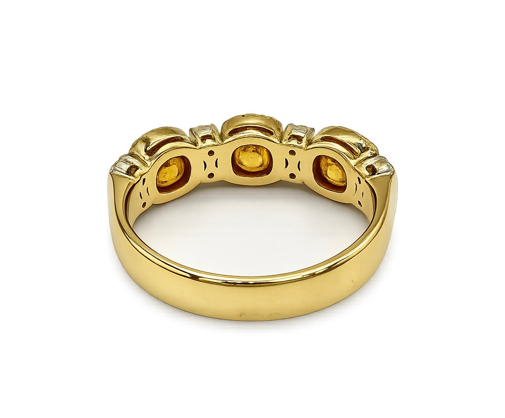 14K Yellow Gold Yellow & White Natural Diamond Ring