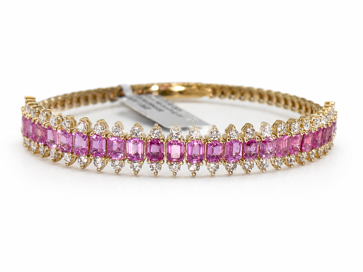 14K Yellow Gold Natural Diamonds Bracelet