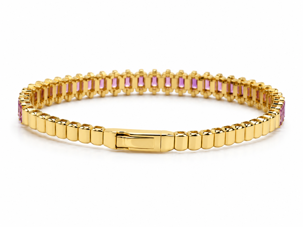 14K Yellow Gold Natural Diamonds Bracelet
