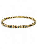 14K Yellow Gold Natural White & Brown Diamond Bracelet