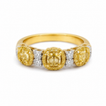 14K Yellow Gold Yellow & White Natural Diamond Ring