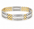 14K Two-Tone Gold Natural Diamond Bracelet